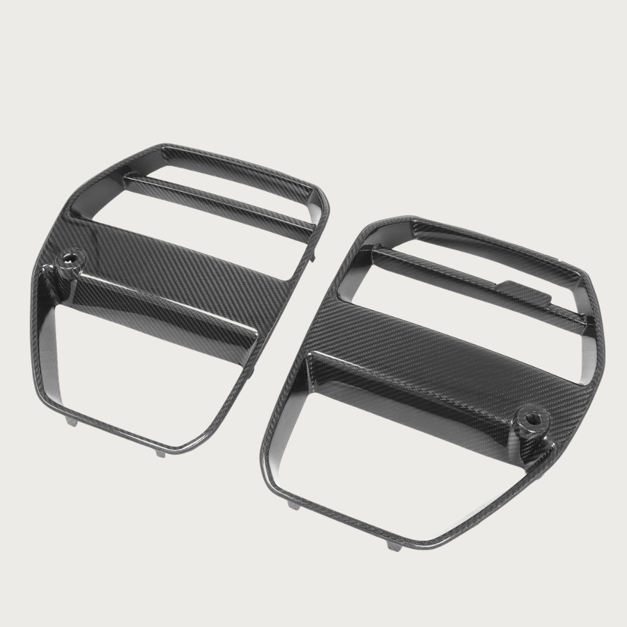 Carbon Fiber V Style Front Grilles - BMW M3/4