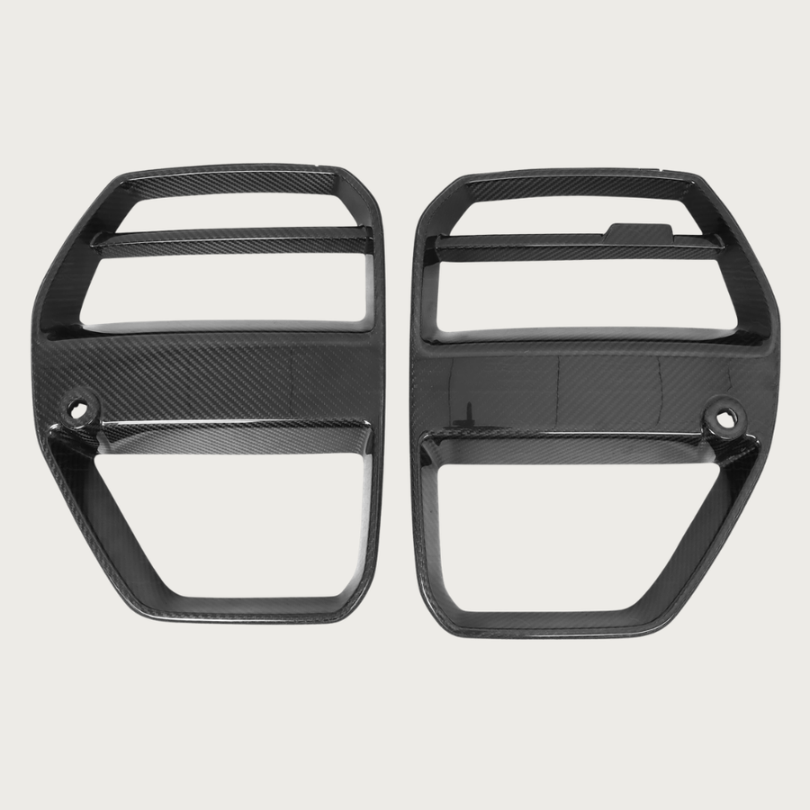Carbon Fiber V Style Front Grilles - BMW M3/4
