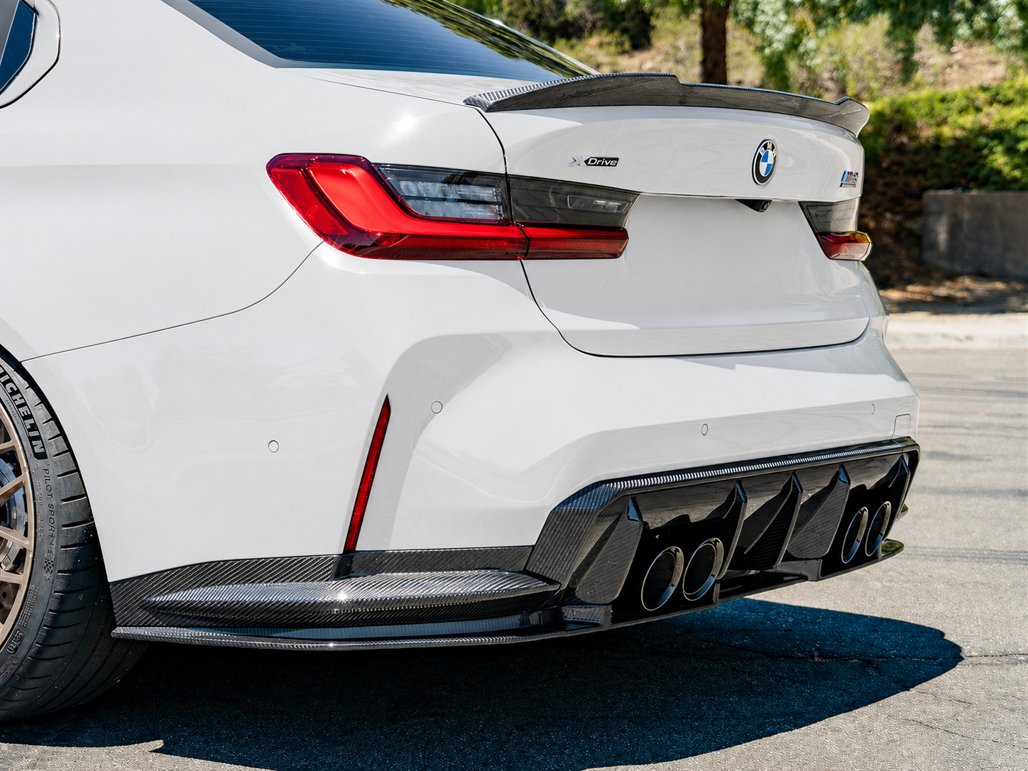 OEM Style Carbon Fiber Rear Diffuser Extensions - BMW M4 G82